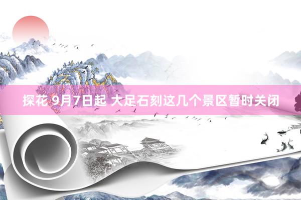 探花 9月7日起 大足石刻这几个景区暂时关闭