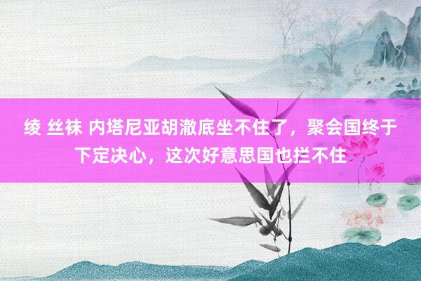 绫 丝袜 内塔尼亚胡澈底坐不住了，聚会国终于下定决心，这次好意思国也拦不住