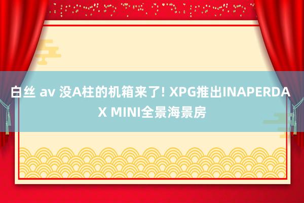 白丝 av 没A柱的机箱来了! XPG推出INAPERDA X MINI全景海景房