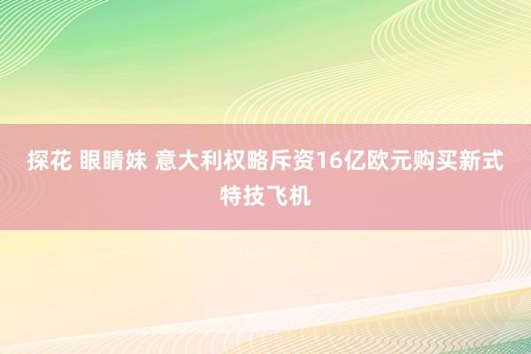 探花 眼睛妹 意大利权略斥资16亿欧元购买新式特技飞机