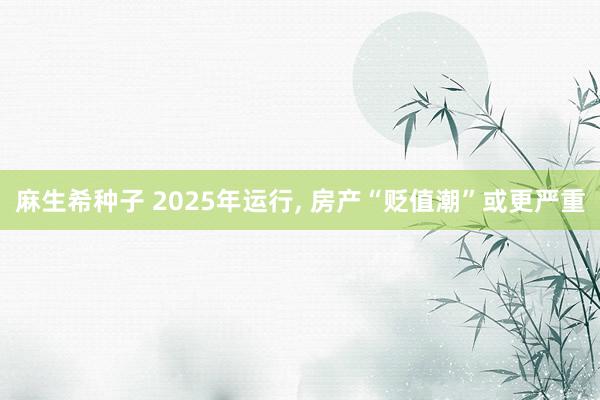 麻生希种子 2025年运行， 房产“贬值潮”或更严重