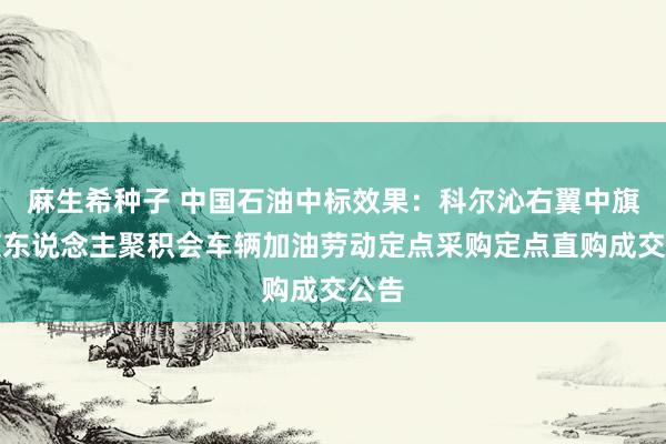 麻生希种子 中国石油中标效果：科尔沁右翼中旗残疾东说念主聚积会车辆加油劳动定点采购定点直购成交公告