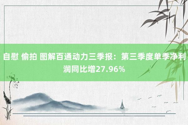 自慰 偷拍 图解百通动力三季报：第三季度单季净利润同比增27.96%