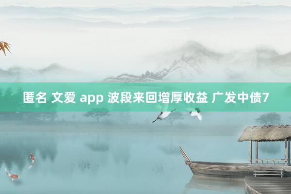 匿名 文爱 app 波段来回增厚收益 广发中债7