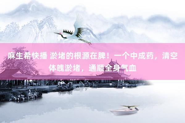 麻生希快播 淤堵的根源在脾！一个中成药，清空体魄淤堵，通顺全身气血