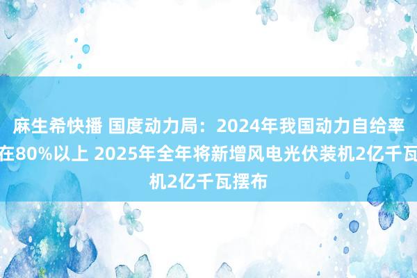 麻生希快播 国度动力局：2024年我国动力自给率保抓在80%以上 2025年全年将新增风电光伏装机2亿千瓦摆布