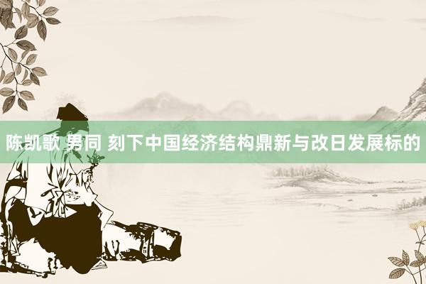 陈凯歌 男同 刻下中国经济结构鼎新与改日发展标的