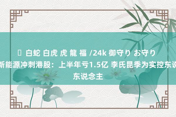 ✨白蛇 白虎 虎 龍 福 /24k 御守り お守り 金晟新能源冲刺港股：上半年亏1.5亿 李氏昆季为实控东说念主