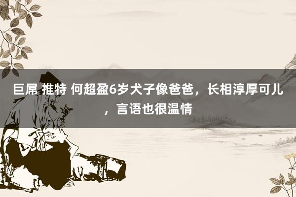 巨屌 推特 何超盈6岁犬子像爸爸，长相淳厚可儿，言语也很温情