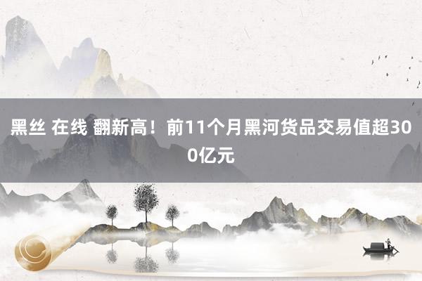 黑丝 在线 翻新高！前11个月黑河货品交易值超300亿元