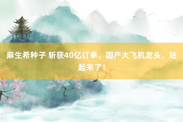 麻生希种子 斩获40亿订单，国产大飞机龙头，站起来了！