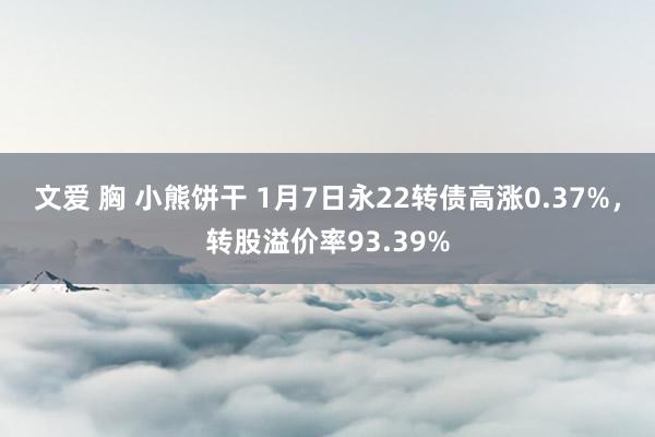 文爱 胸 小熊饼干 1月7日永22转债高涨0.37%，转股溢价率93.39%