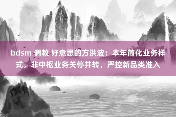 bdsm 调教 好意思的方洪波：本年简化业务样式，非中枢业务关停并转，严控新品类准入