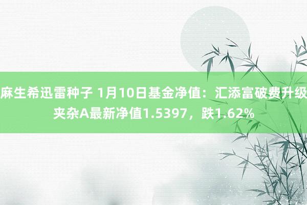 麻生希迅雷种子 1月10日基金净值：汇添富破费升级夹杂A最新净值1.5397，跌1.62%